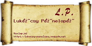 Lukácsy Pénelopé névjegykártya
